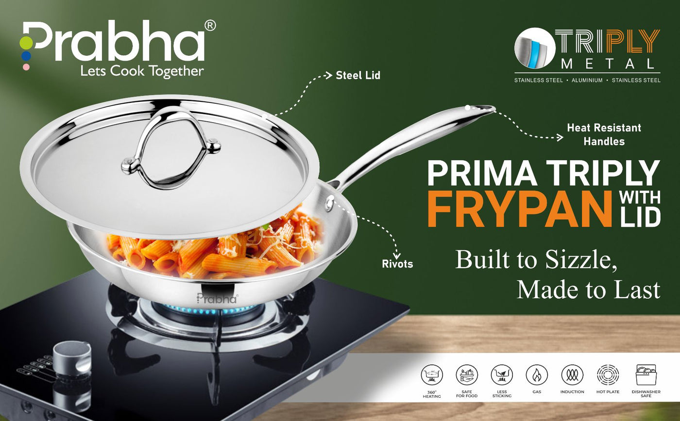 Prima Triply Frypan With Lid