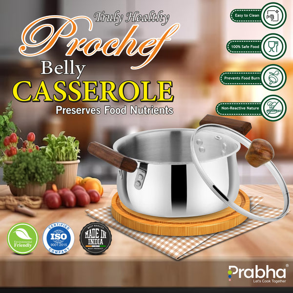 Prochef Belly Casserole With Lid