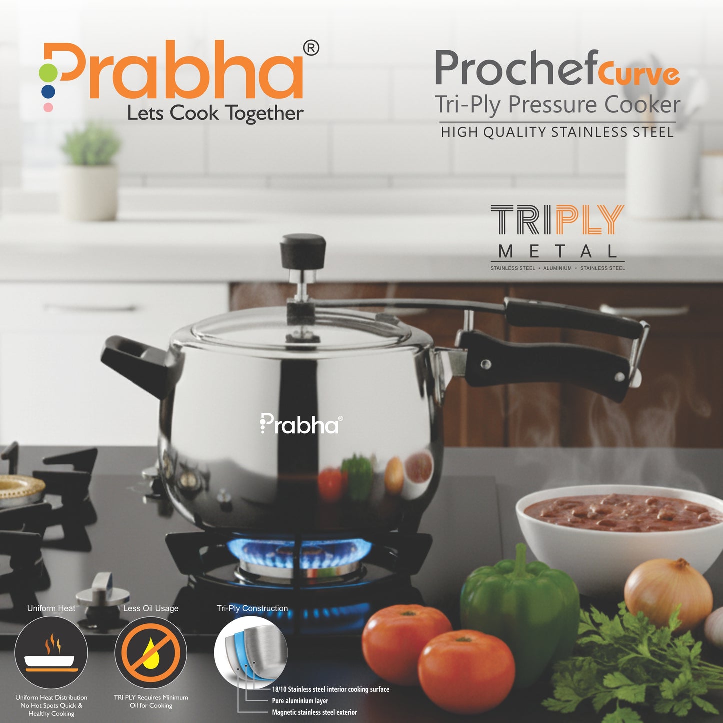 Prochef Curve Triply Pressure Cooker