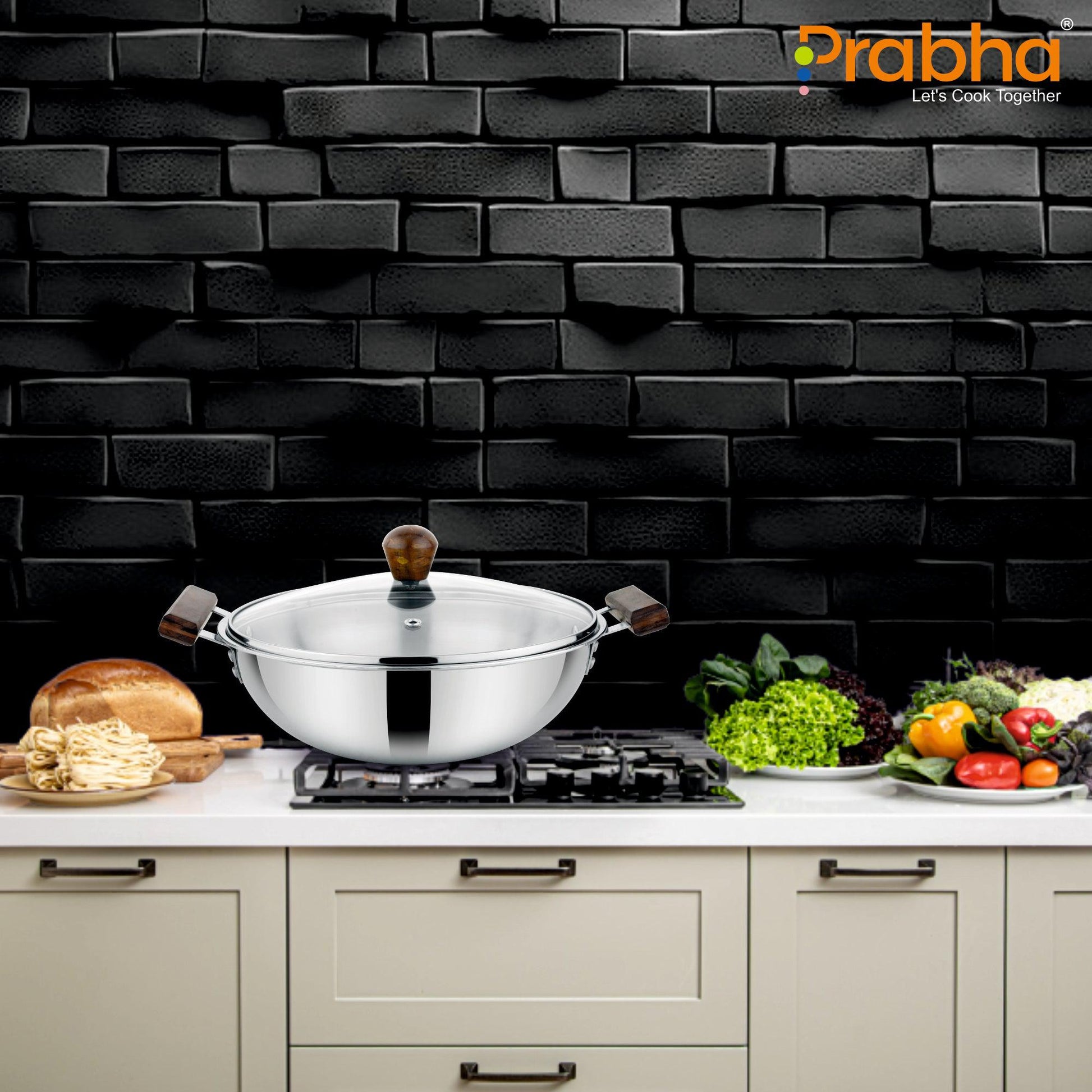 Prochef Deep Kadhai With Lid