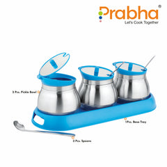 Pickle Serving Container with Spoon - Ideal for Home & Kitchen Storage