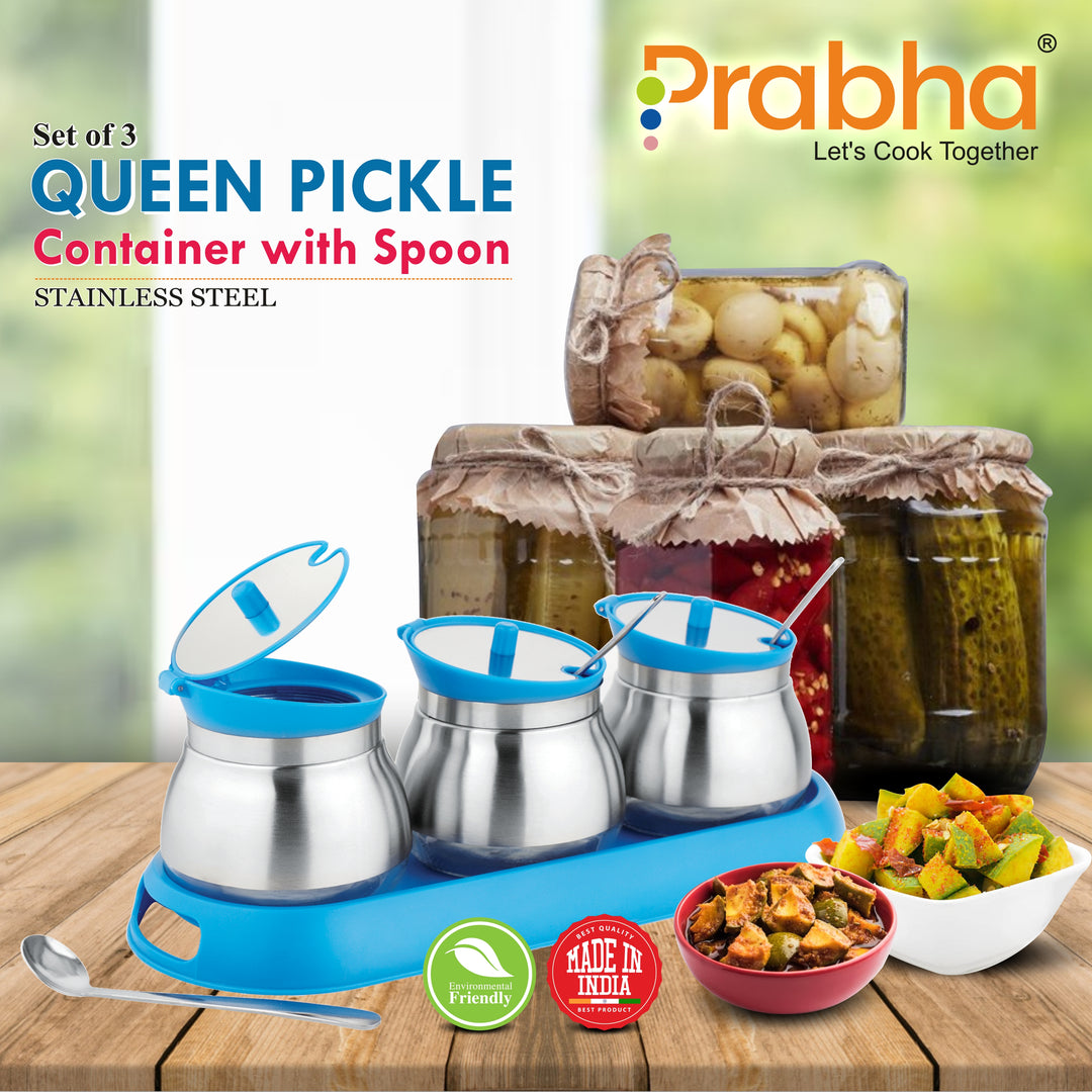 Pickle Serving Container with Spoon - Ideal for Home & Kitchen Storage