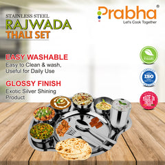 Stainless Steel Plain Rajwada Thali Set