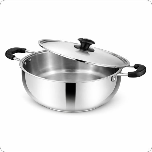 Rio IB Kadhai with Steel Lid Induction Friendly Cookpot