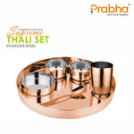 गैलरी व्यूवर में इमेज लोड करें, Stainless Steel Hammered Supreme Thali Set With PVD Coating