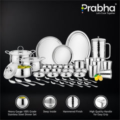 Royal Dinner Set Hammered 57 PCS