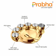 Stainless Steel PVD Gold Rajwada Thali Set