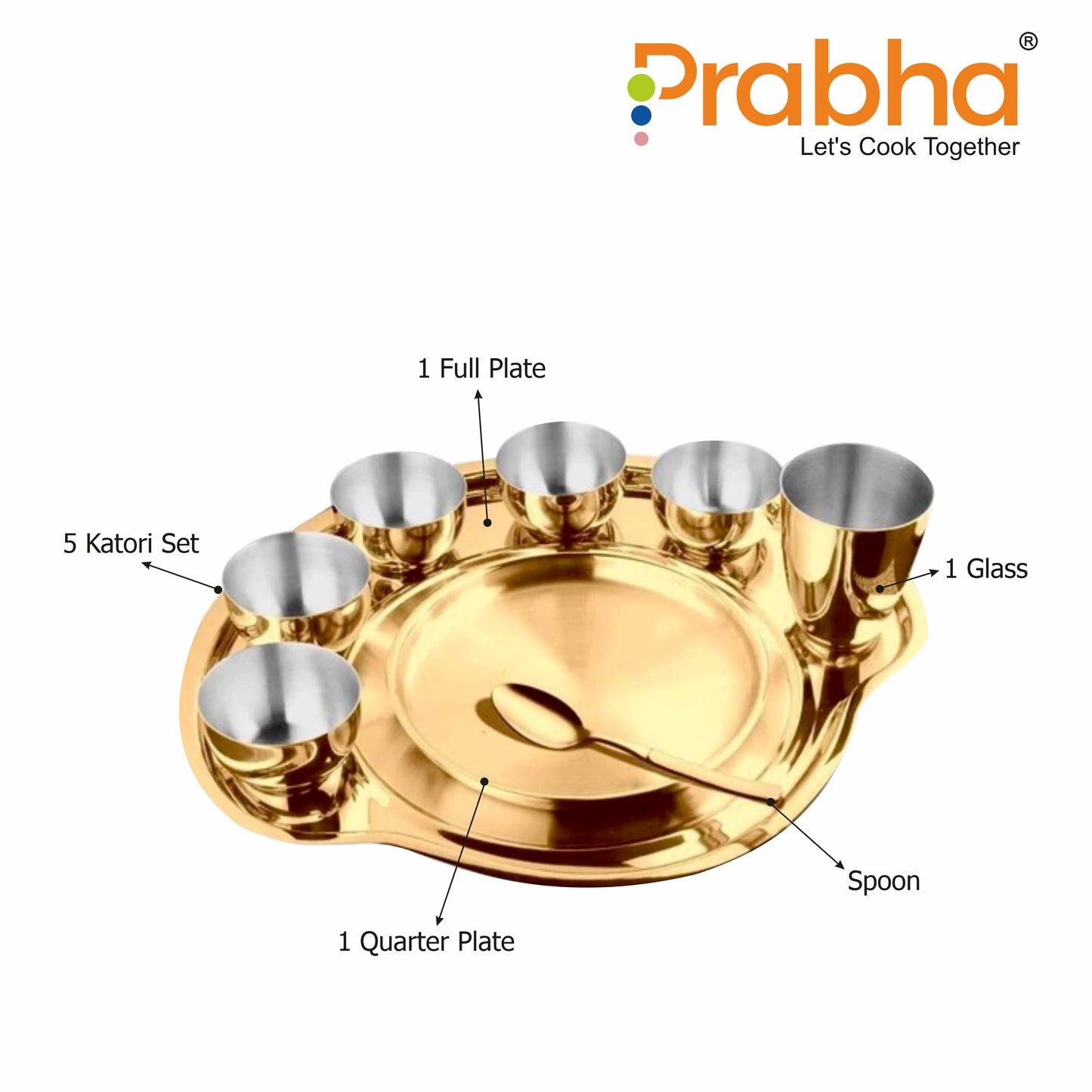 Stainless Steel PVD Gold Rajwada Thali Set