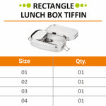 गैलरी व्यूवर में इमेज लोड करें, Stainless Steel Rectangle Lunch Box, Leak-Proof Container