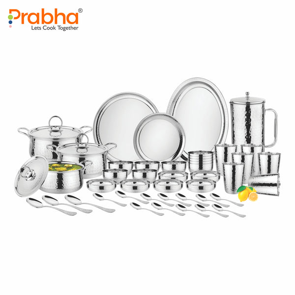 Royal Dinner Set Hammered 57 PCS