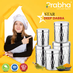 Stainless Steel Star Deep Storage Canister Box Dabba - Prabha