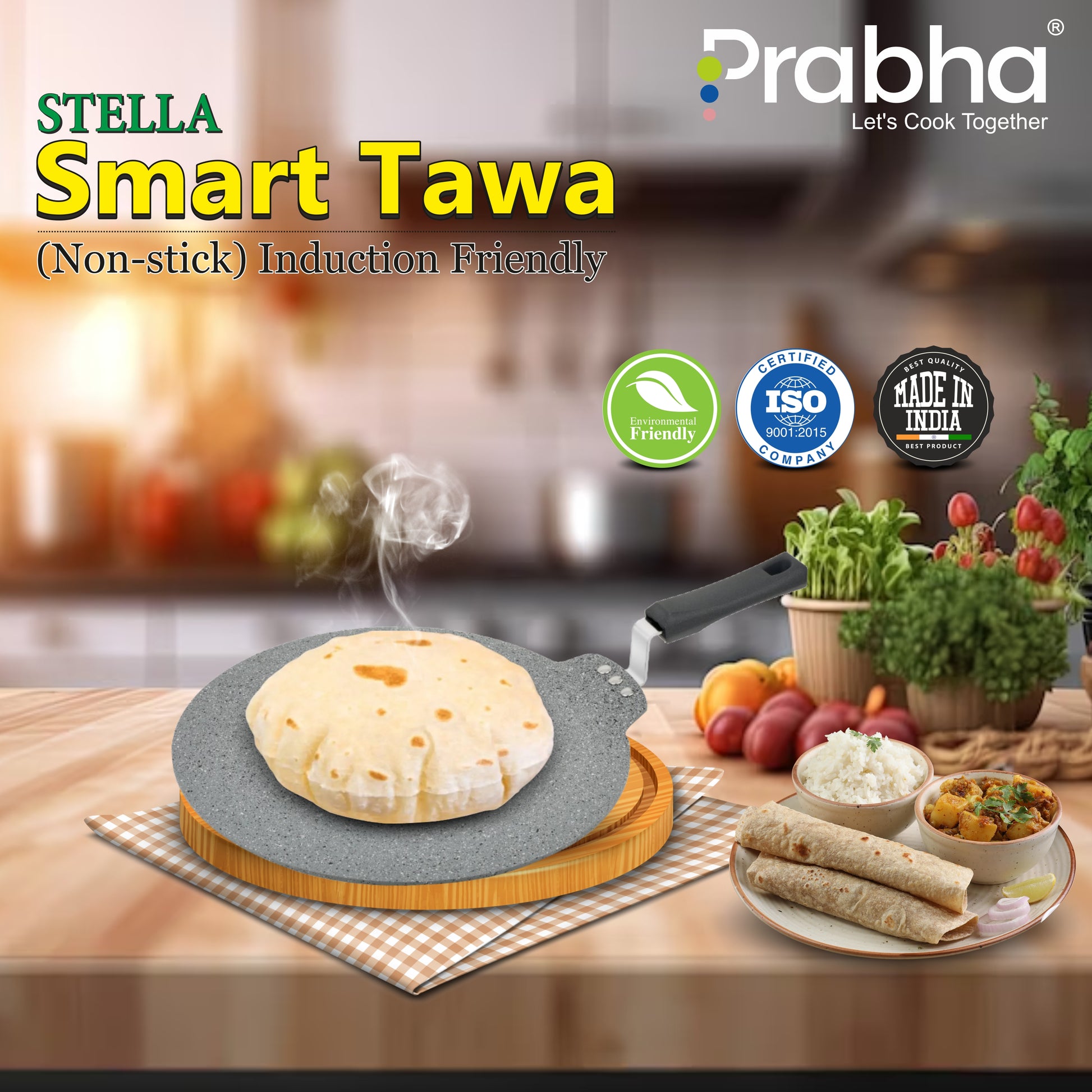 Stella Nonstick Coating Smart Tawa - Compatible with Induction & Gas Stove