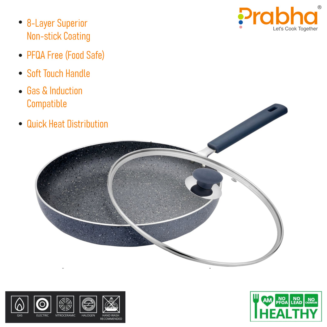 Stella Nonstick Deep Frypan With Glass Lid