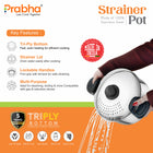 Stainless Steel Rice Pot With Strainer Lid | 3-Layer Triply Bottom Induction Friendly