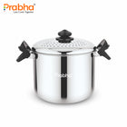 Stainless Steel Rice Pot With Strainer Lid | 3-Layer Triply Bottom Induction Friendly
