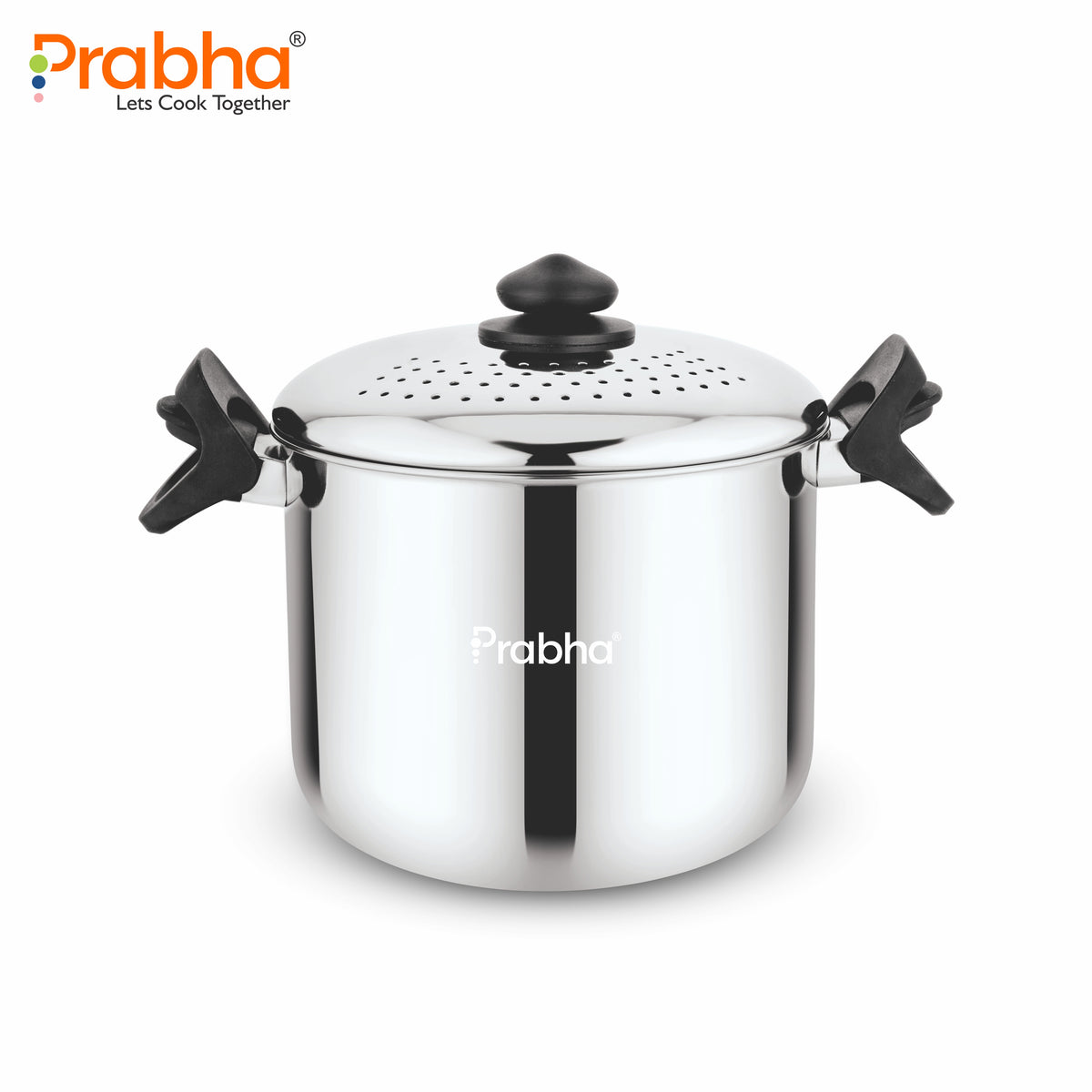 Stainless Steel Rice Pot With Strainer Lid | 3-Layer Triply Bottom Induction Friendly