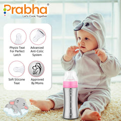 Sippy Pure Steel Feeding Bottle, 250ML