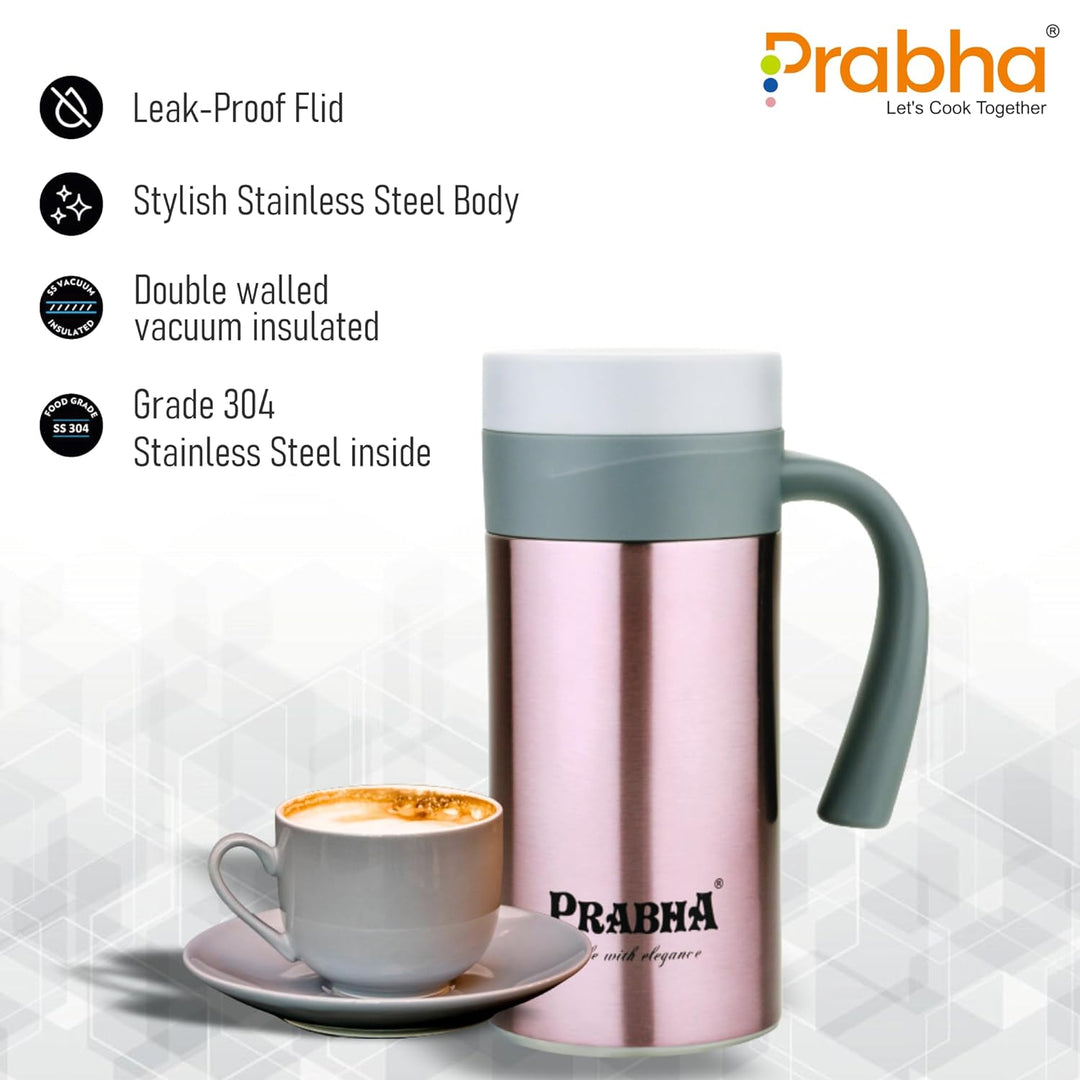 Stainless Steel Double Wall Vacuum Flask Coffee Cup, 450ml