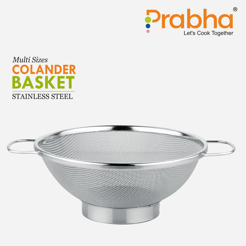 Stainless Steel Colander Basket With Multi Sizes - Prabha