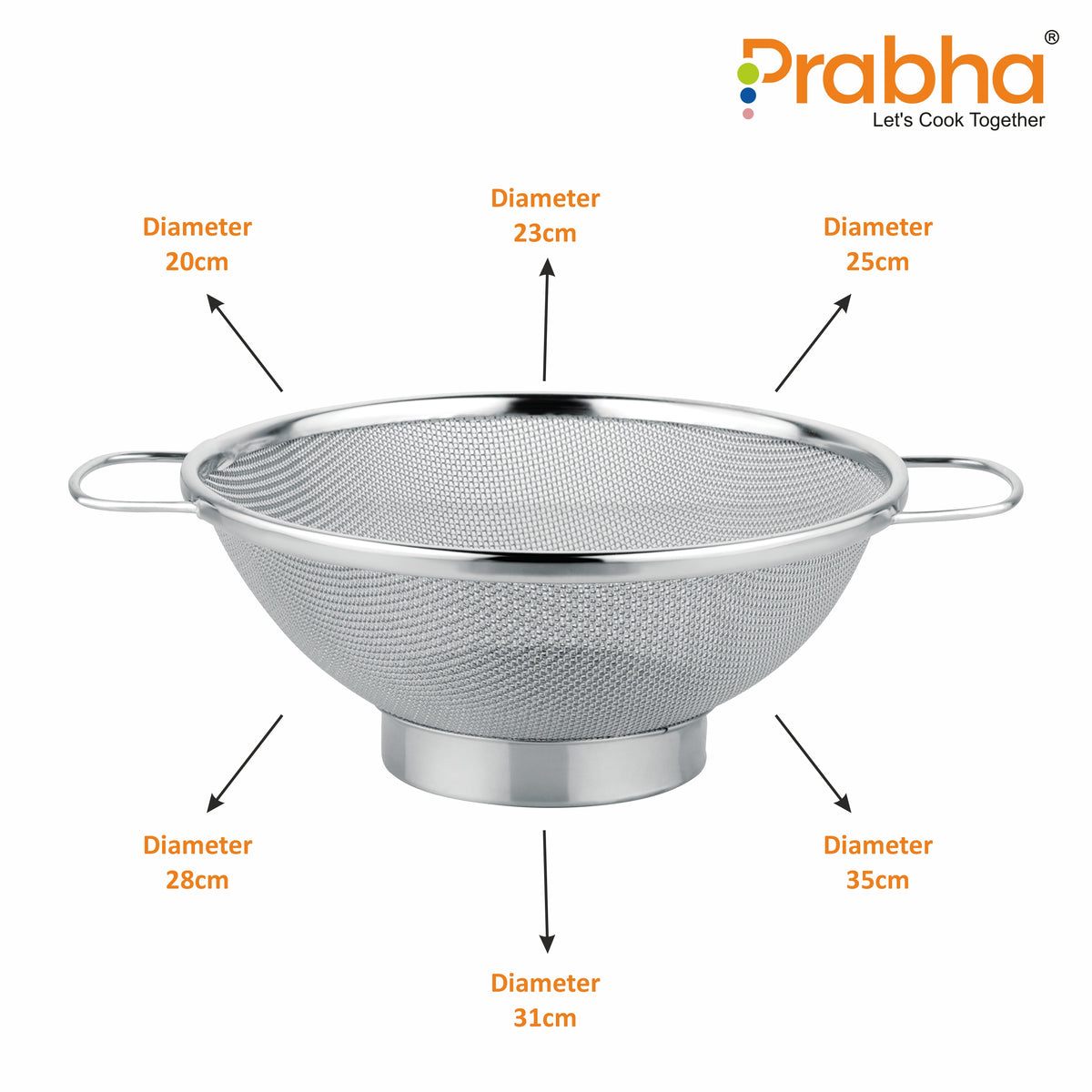 Stainless Steel Colander Basket With Multi Sizes