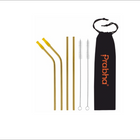 Reusable Stainless Steel Drinking Straw Set For Tumblers (4 Straw, 2 Brush)