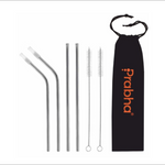 गैलरी व्यूवर में इमेज लोड करें, Reusable Stainless Steel Drinking Straw Set For Tumblers (4 Straw, 2 Brush)
