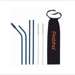Reusable Stainless Steel Drinking Straw Set For Tumblers (4 Straw, 2 Brush)
