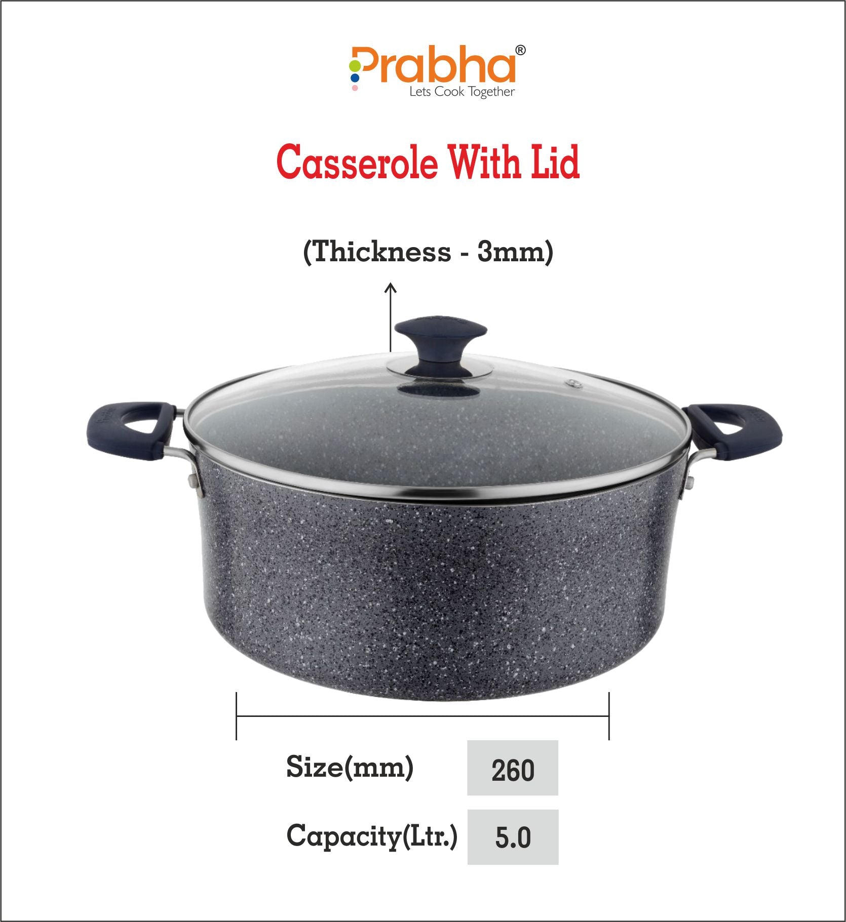 Stella Nonstick Casserole With Glass Lid