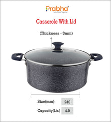 Stella Nonstick Casserole With Glass Lid