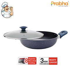 Stella Nonstick Deep Kadhai With Glass Lid