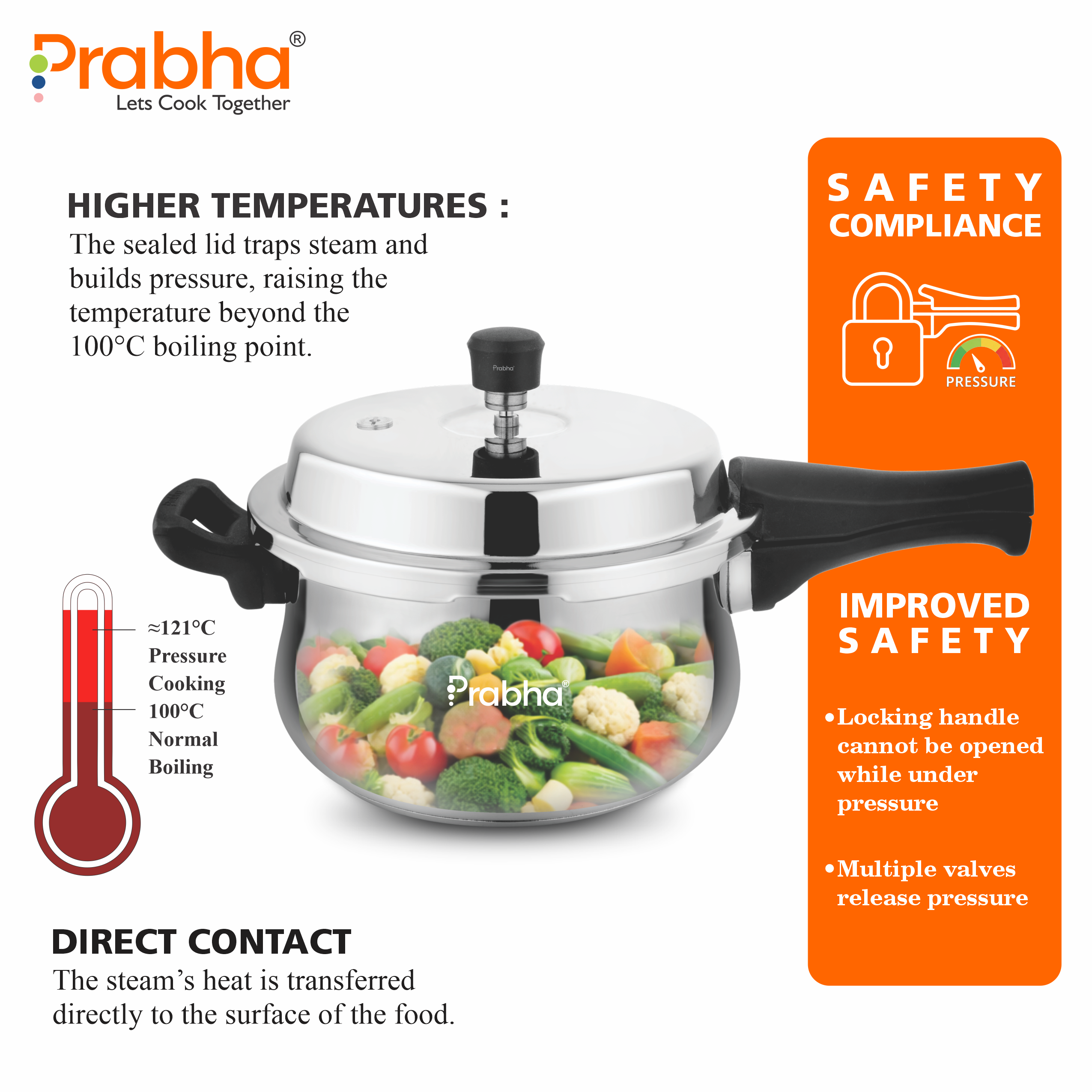 Swift Stainless Steel IB Outer Lid Pressure Cooker