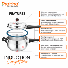 Swift Stainless Steel IB Outer Lid Pressure Cooker