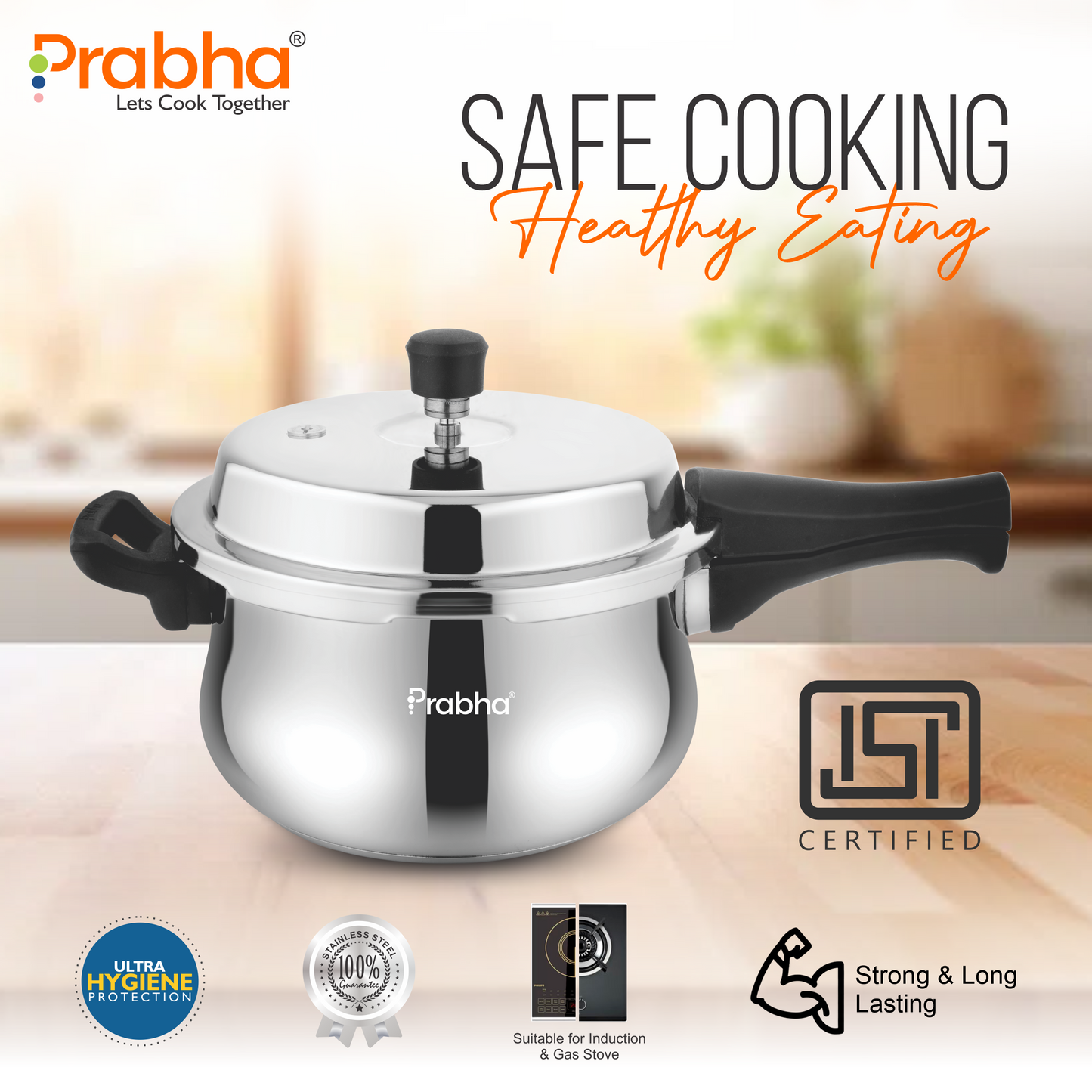 Swift Stainless Steel IB Outer Lid Pressure Cooker