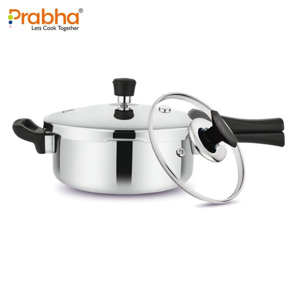 Tri-Ply Whizz Plus Pressure Pan with Steel & Glass Lid