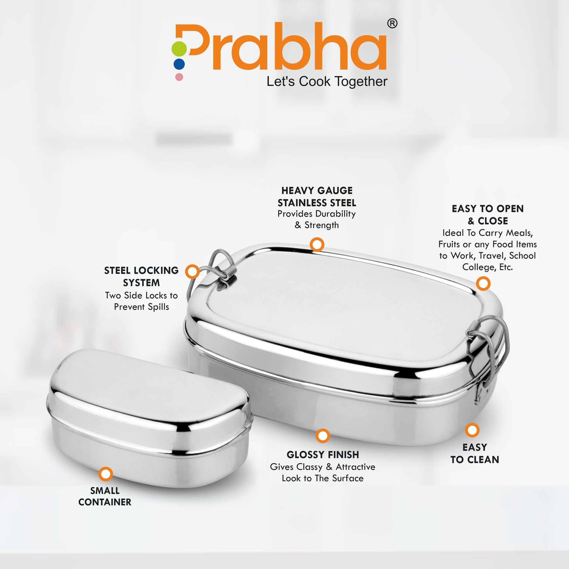 Stainless Steel Tv Lunch Box, Leakproof Containers for Adults - Prabha
