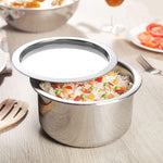 गैलरी व्यूवर में इमेज लोड करें, Prabha Tri-ply Stainless Steel Induction Compatible Tope Pot Milk Pot Pots Pan Pot Triply Milk Pot Tope with Steel Lid
