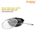 Load image into Gallery viewer, Tri-ply Hexa Cube Nonstick Octa Pan Wih Glass Lid