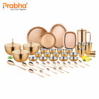 Premium Unique Dual-Tone Matte Finish PVD Rose Gold Stainless Steel Dinner Set – 58 Pcs for 6 People