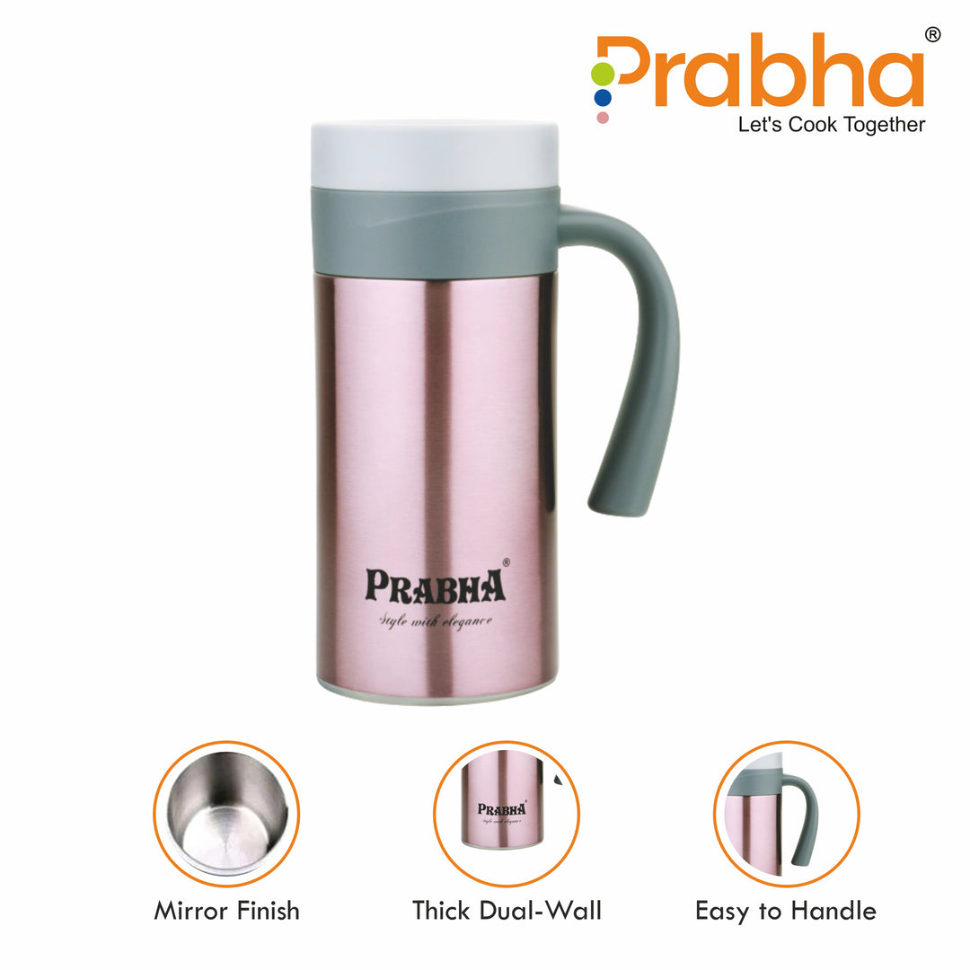 Stainless Steel Double Wall Vacuum Flask Coffee Cup, 450ml