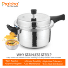 Vista Stainless Steel IB Outer Lid Pressure Cooker Hammered