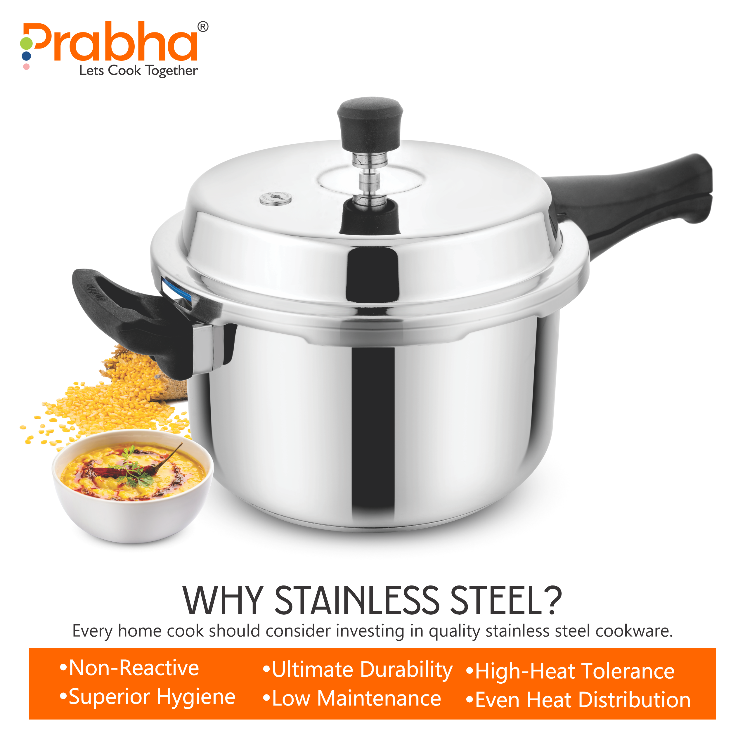 Vista Stainless Steel IB Outer Lid Pressure Cooker