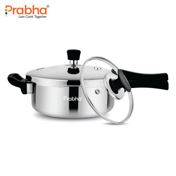Tri-Ply Whizz Plus Pressure Pan with Steel & Glass Lid