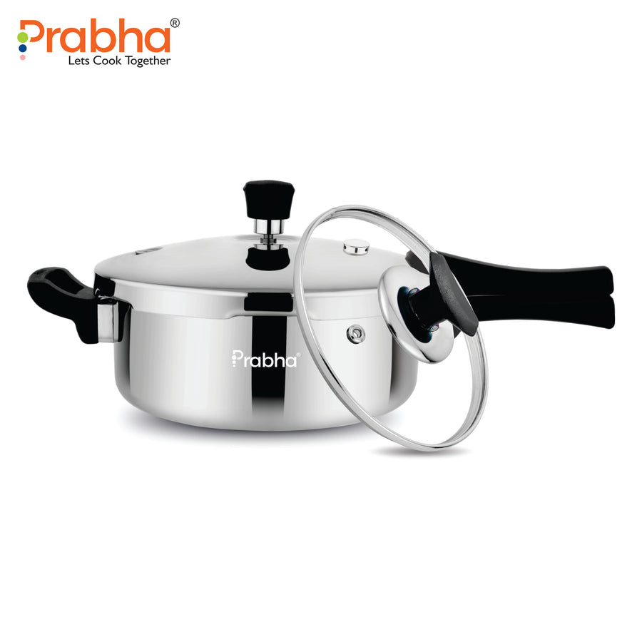 Tri-Ply Whizz Plus Pressure Pan with Steel & Glass Lid