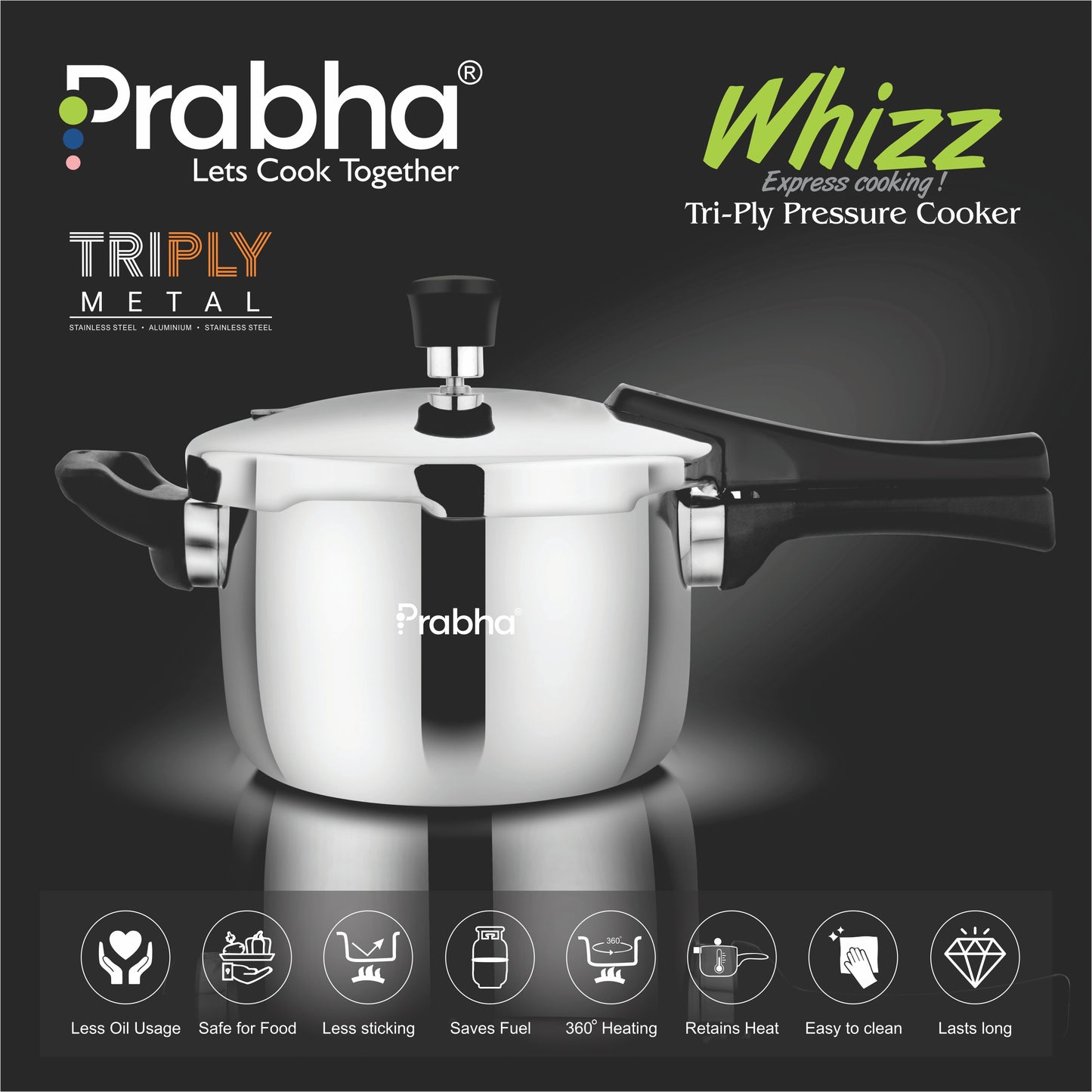 Triply Whizz Pressure Cooker