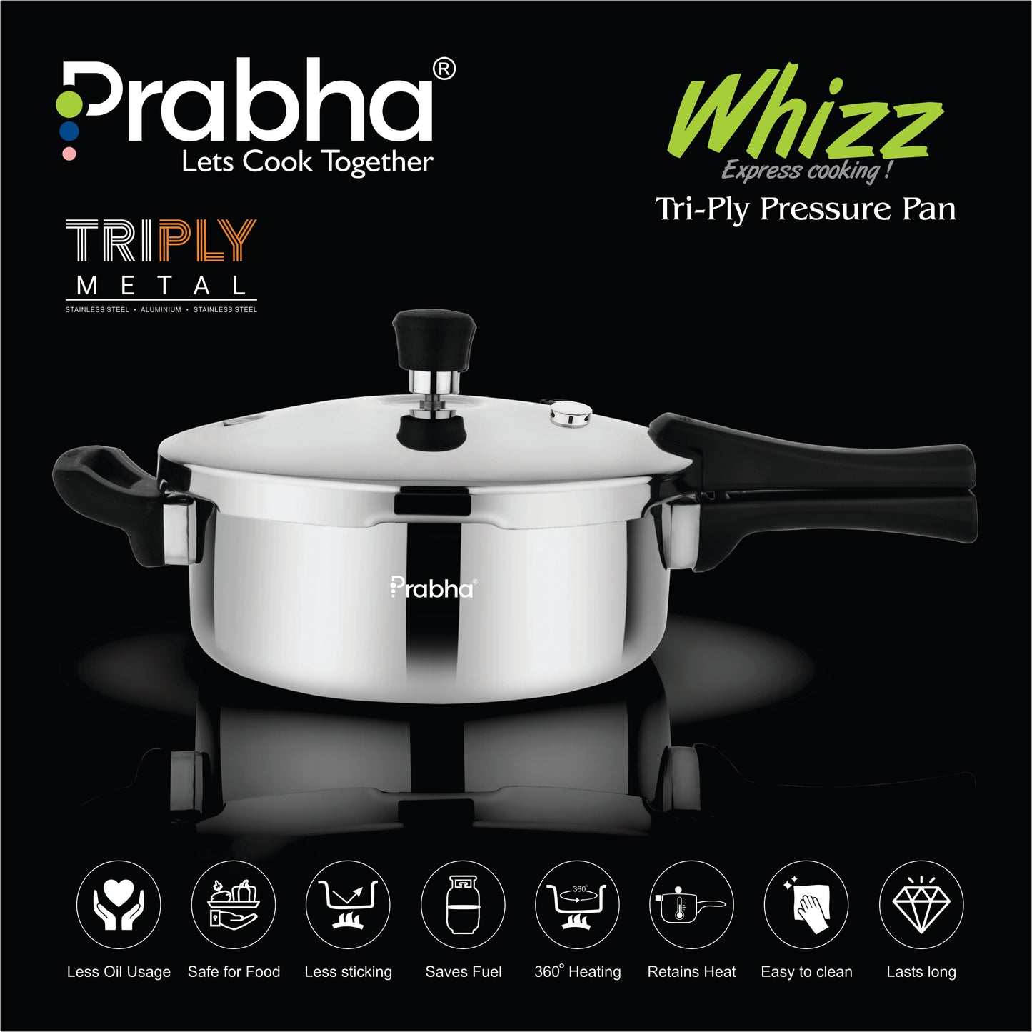 Triply Whizz Pressure Pan