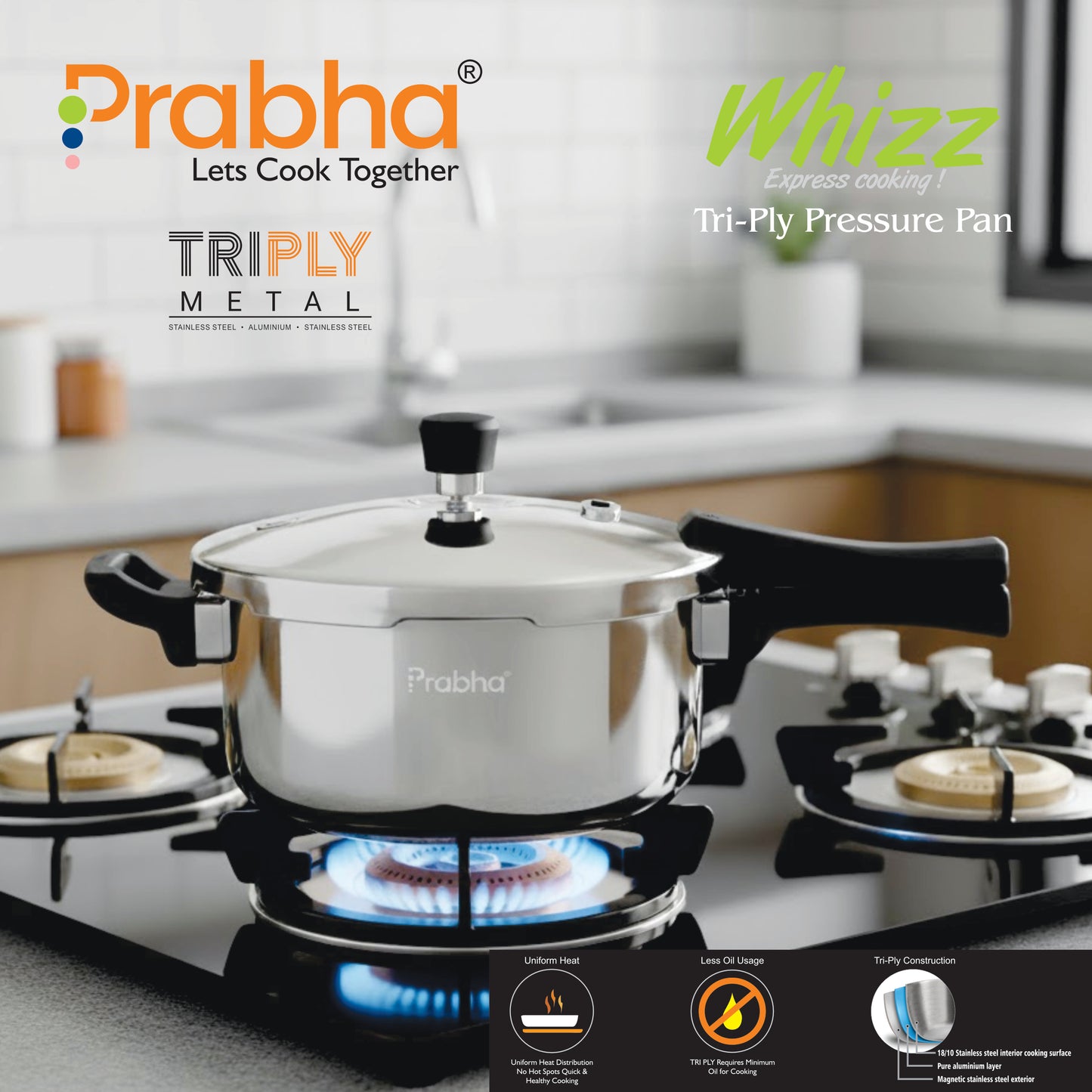 Triply Whizz Pressure Pan