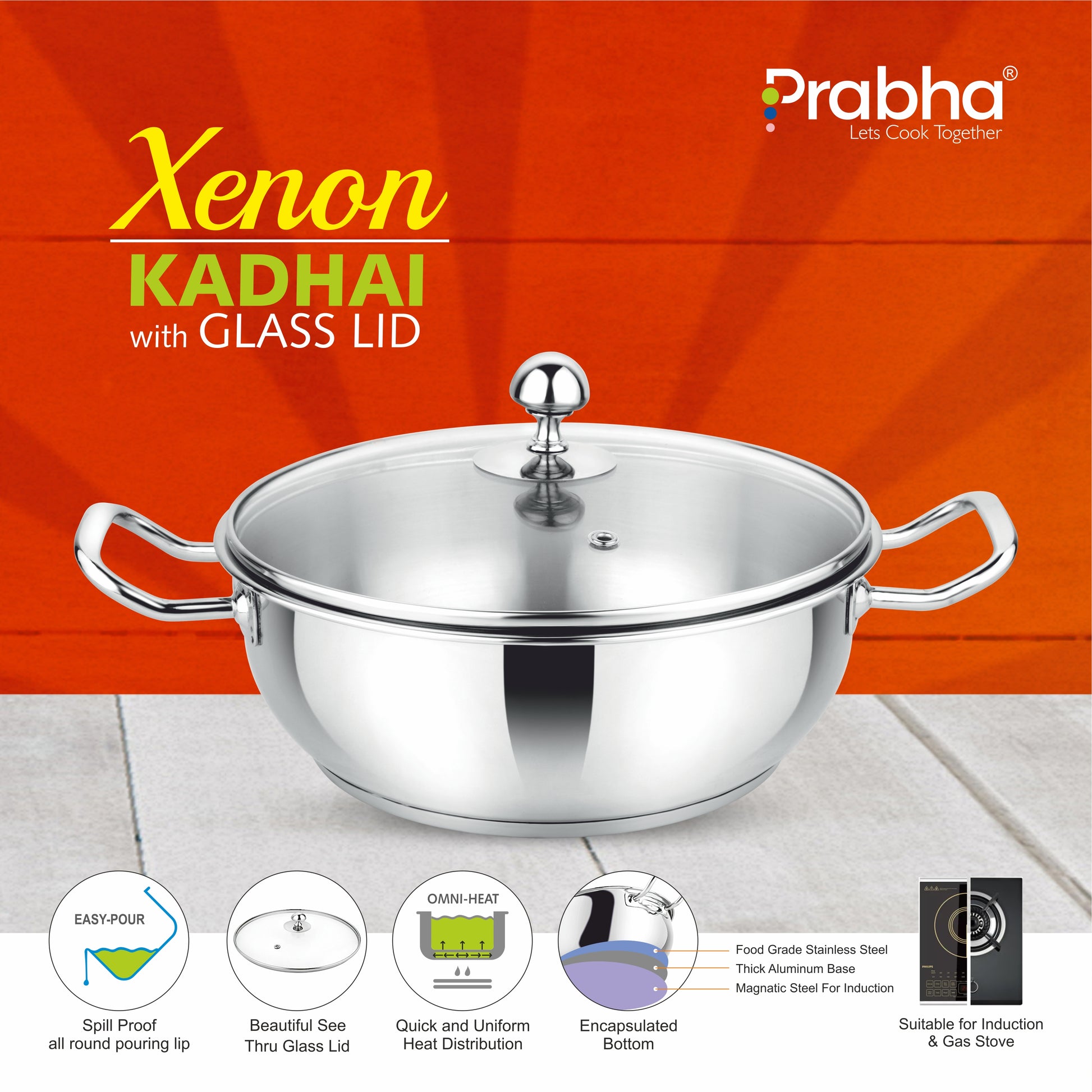 Xenon IB Kadhai with Lid