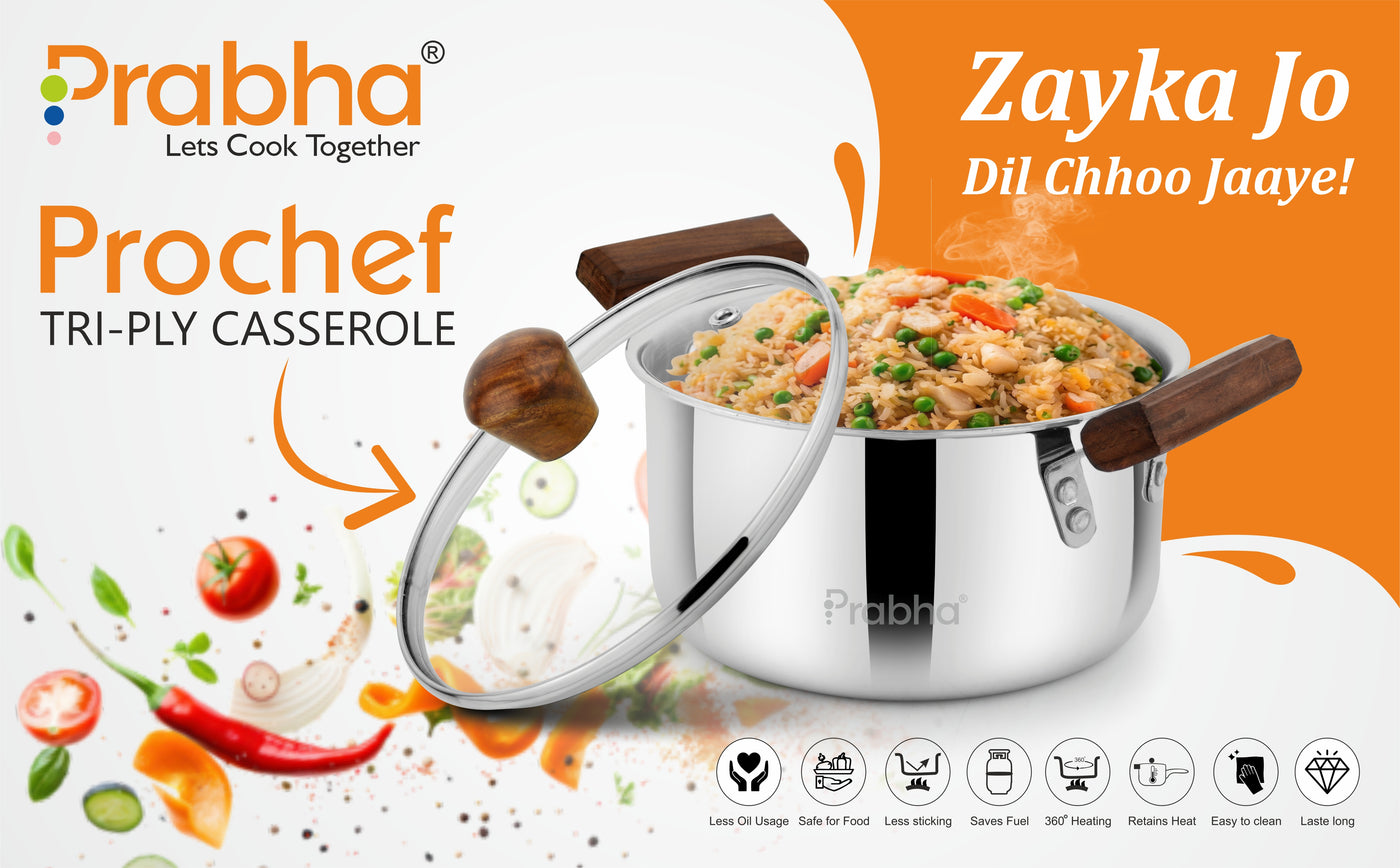 Prochef Casserole With Glass Lid
