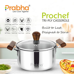 Prochef Casserole With Glass Lid