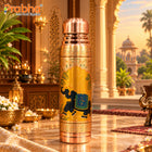 Premium Gajraj Art Pure Copper Bottle – 1000 ml| Designer Copper Drinkware